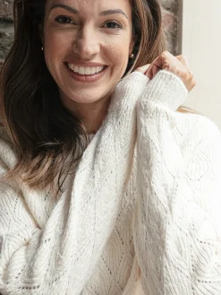 Pull maille fantaisie encolure ronde