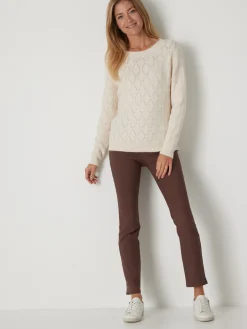 Pull maille fantaisie encolure ronde