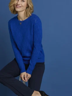 Pull maille fantaisie encolure ronde