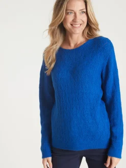 Pull maille fantaisie encolure ronde