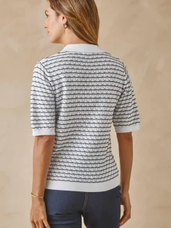 Pull maille fantaisie et jeux de rayures