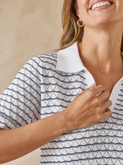 Pull maille fantaisie et jeux de rayures