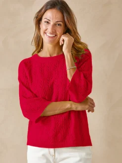 Pull manches au coude avec laine