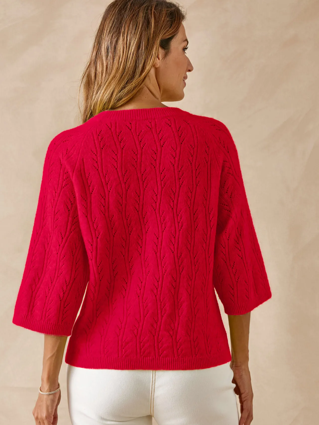 Pull manches au coude avec laine