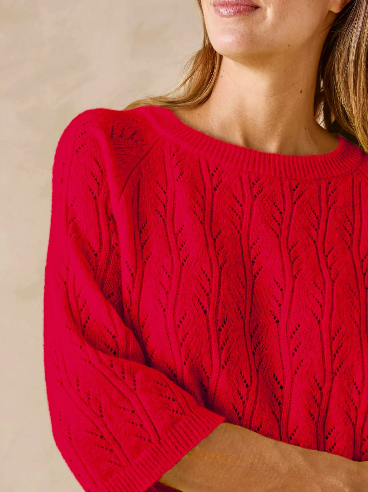 Pull manches au coude avec laine