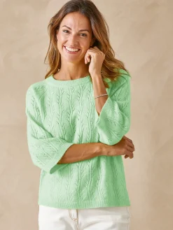 Pull manches au coude avec laine