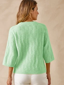 Pull manches au coude avec laine