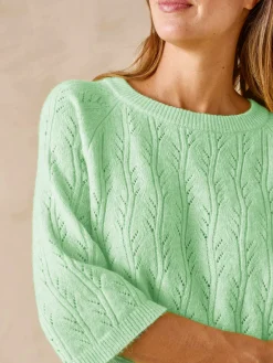 Pull manches au coude avec laine