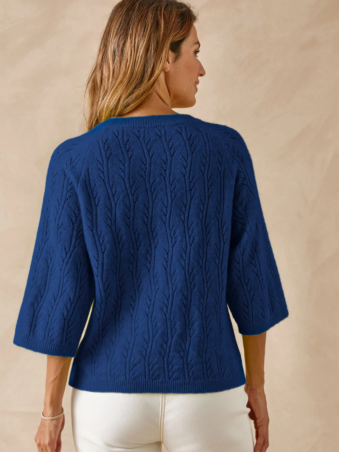 Pull manches au coude avec laine