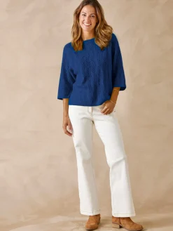 Pull manches au coude avec laine