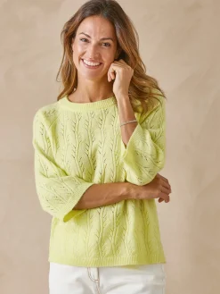 Pull manches au coude avec laine