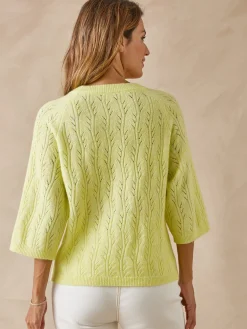 Pull manches au coude avec laine