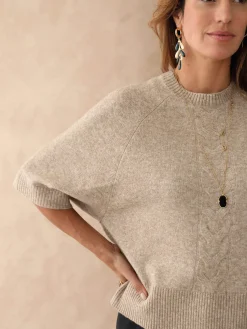 Pull manches courtes avec laine