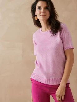 Pull manches courtes encolure ronde