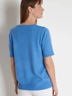 Pull manches courtes encolure ronde