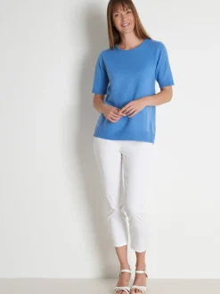 Pull manches courtes encolure ronde