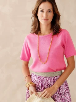 Pull manches courtes encolure ronde