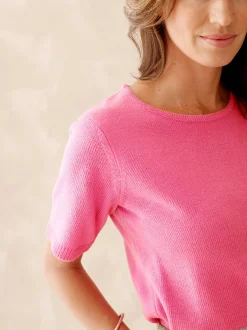 Pull manches courtes encolure ronde