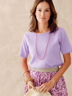 Pull manches courtes encolure ronde