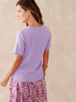 Pull manches courtes encolure ronde