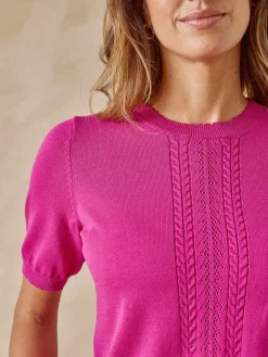 Pull manches courtes finition écailles