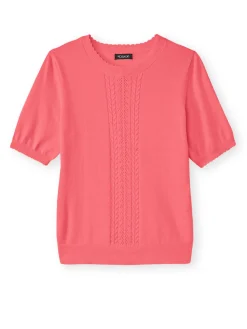 Pull manches courtes finition écailles