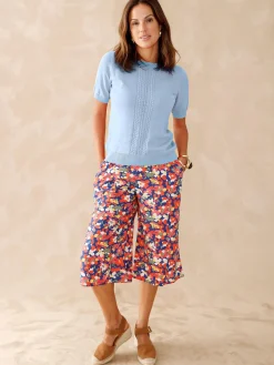 Pull manches courtes finition écailles