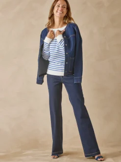 Pull marinière col rond