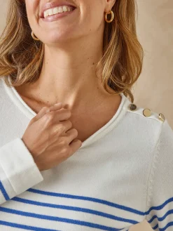 Pull marinière col rond