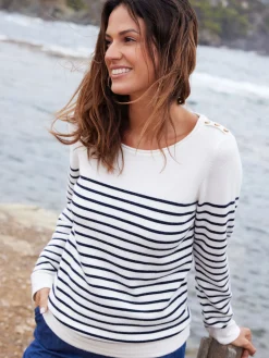 Pull marinière col rond