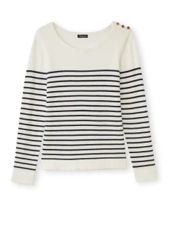 Pull marinière col rond