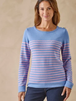 Pull marinière col rond