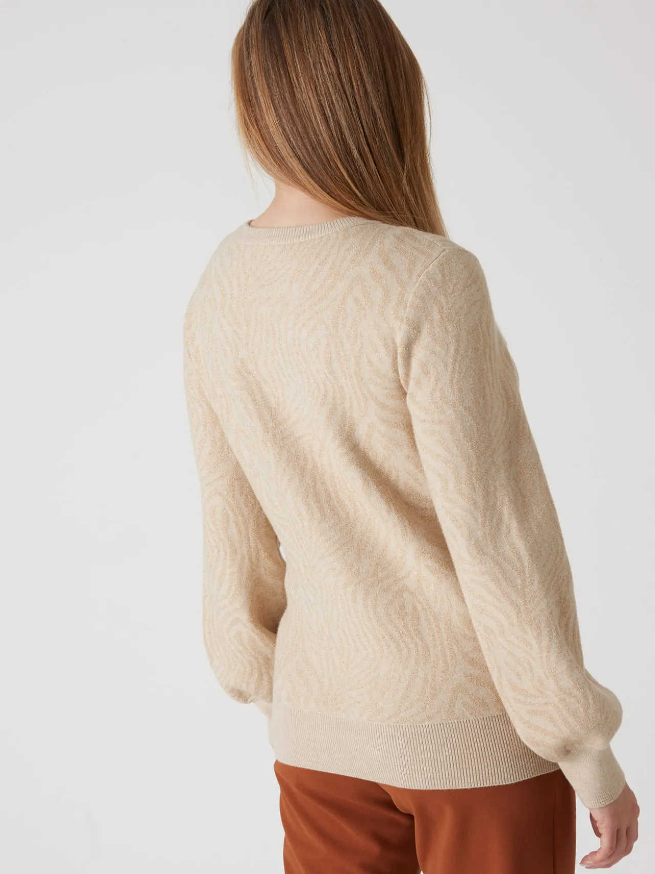 Pull motif jacquard paysage