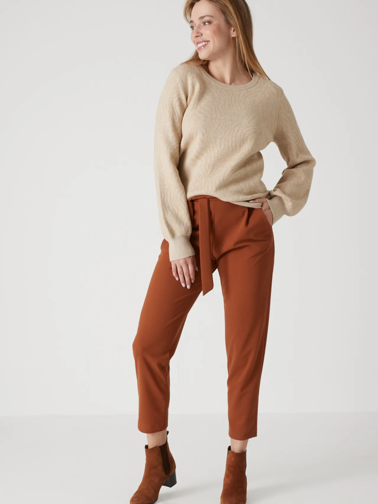 Pull motif jacquard paysage