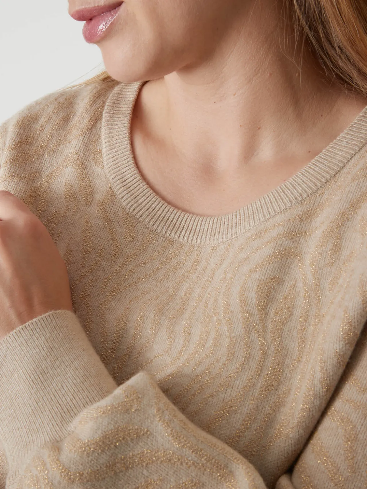 Pull motif jacquard paysage