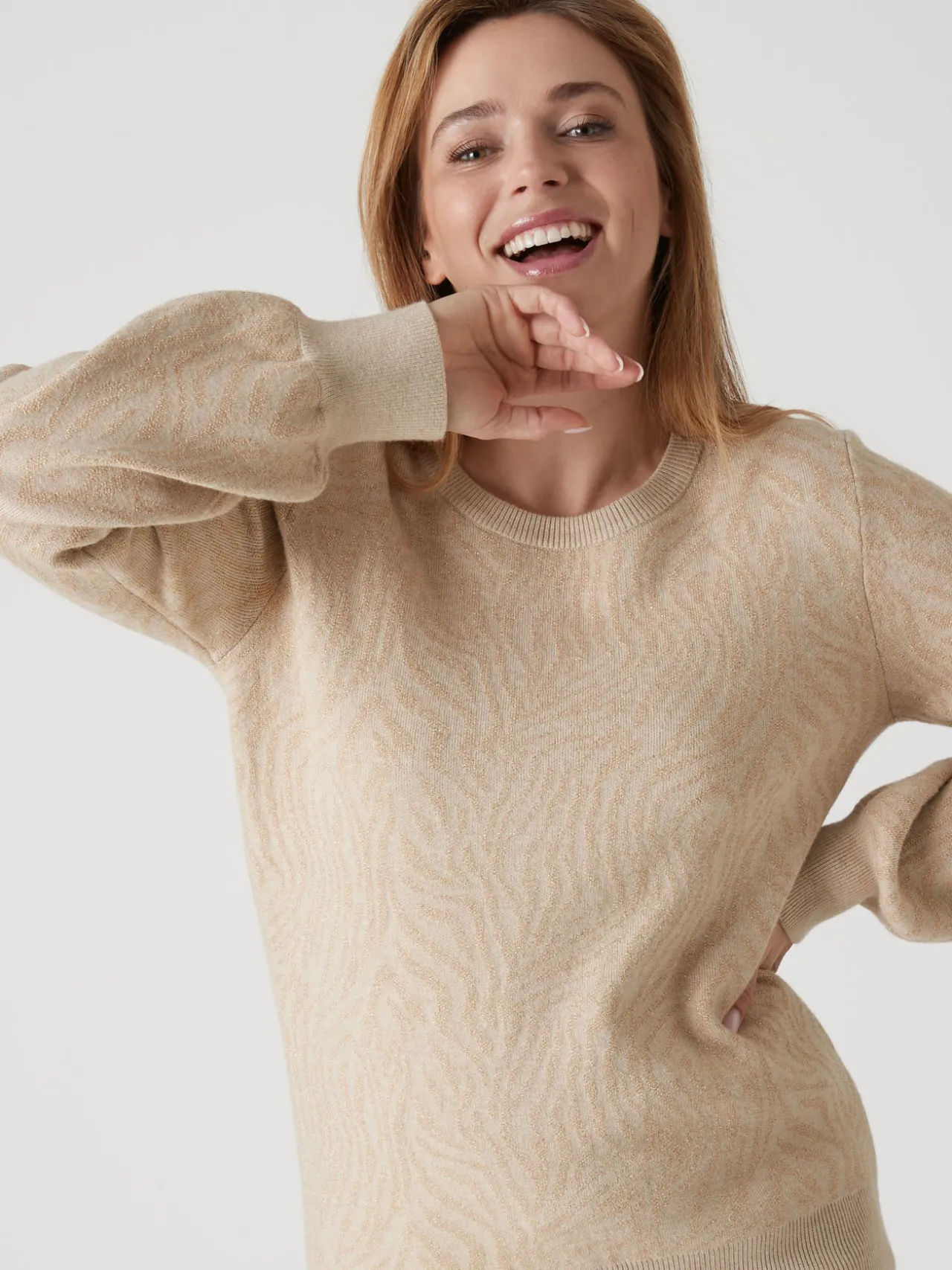 Pull motif jacquard paysage