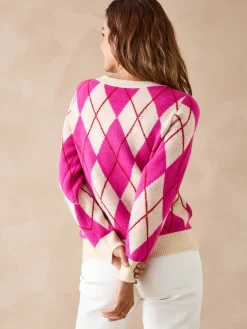 Pull motifs jacquard géométriques