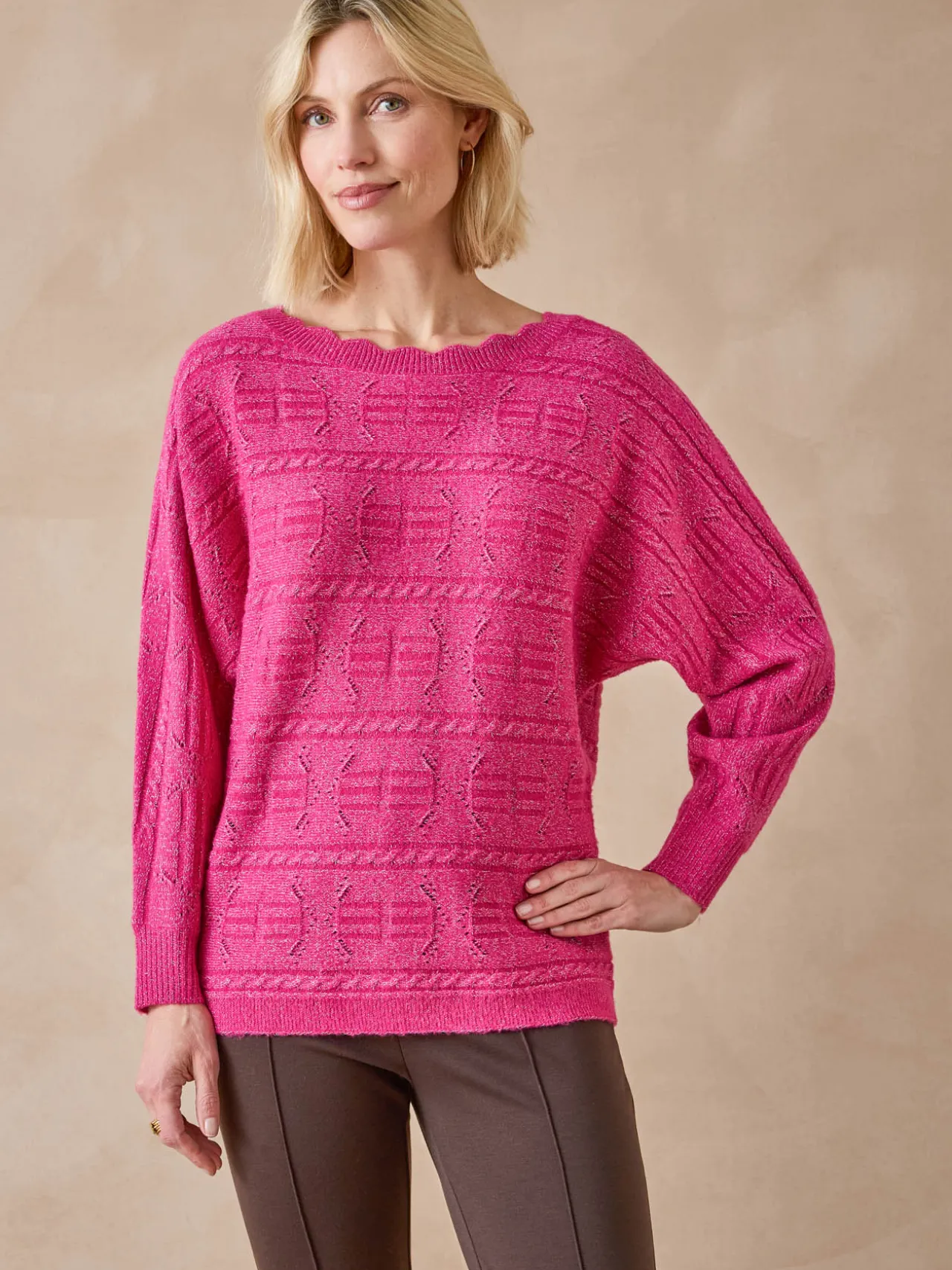 Pull point fantaisie avec laine