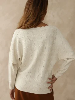 Pull point fantaisie avec laine