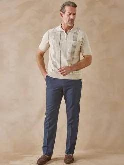 Pull polo zippé manches courtes