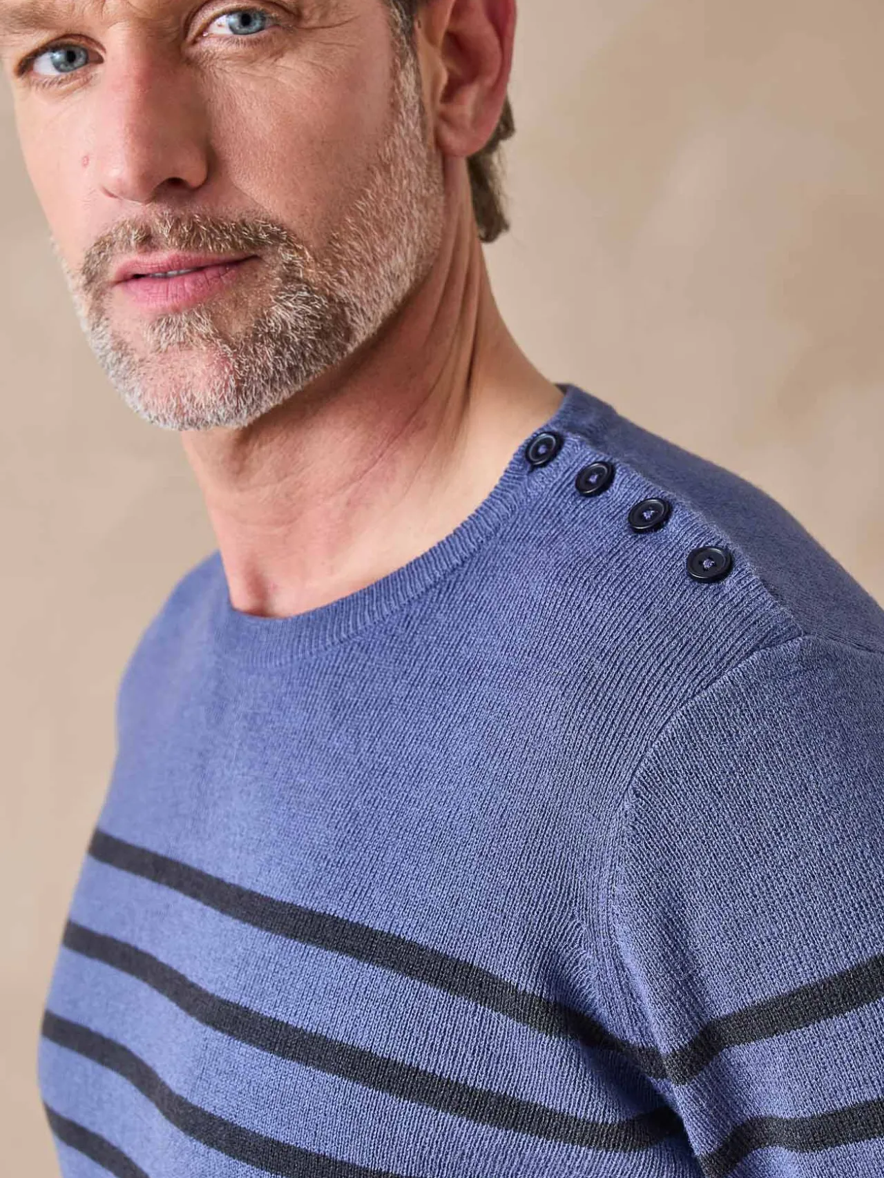 Pull rayé avec laine