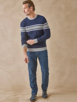 Pull rayé en maille fantaisie