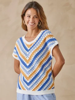 Pull rayé point fantaisie