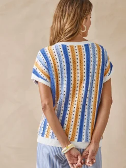 Pull rayé point fantaisie