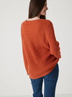 Pull torsadé avec laine et mohair