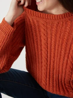 Pull torsadé avec laine et mohair