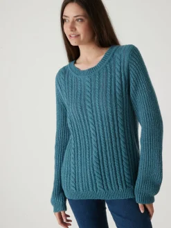 Pull torsadé avec laine et mohair