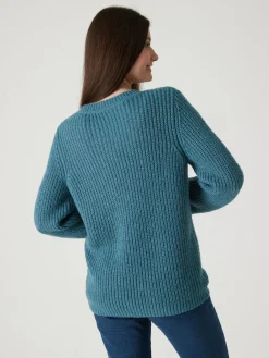 Pull torsadé avec laine et mohair
