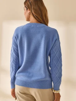 Pull torsadé col rond