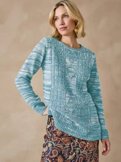 Pull torsadé encolure ronde